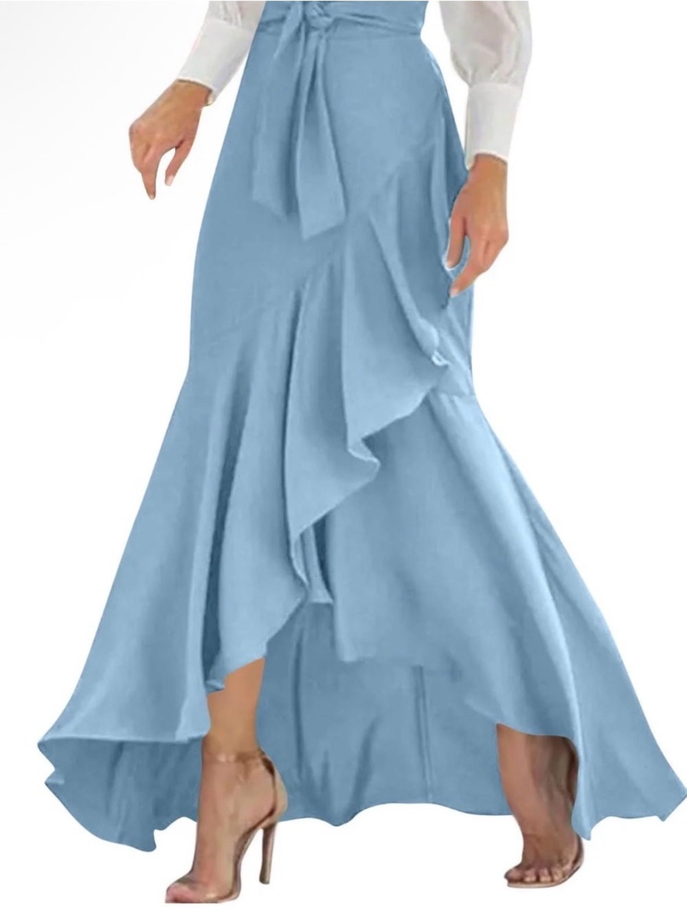 Ruffle High-Low Maxi Skirt